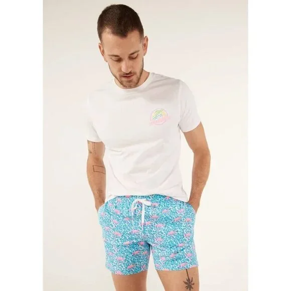 Cubbies The Domingos Are For Flamingos 5.5" Inseam Swim Trunks-sz Medium - Picture 1 of 9